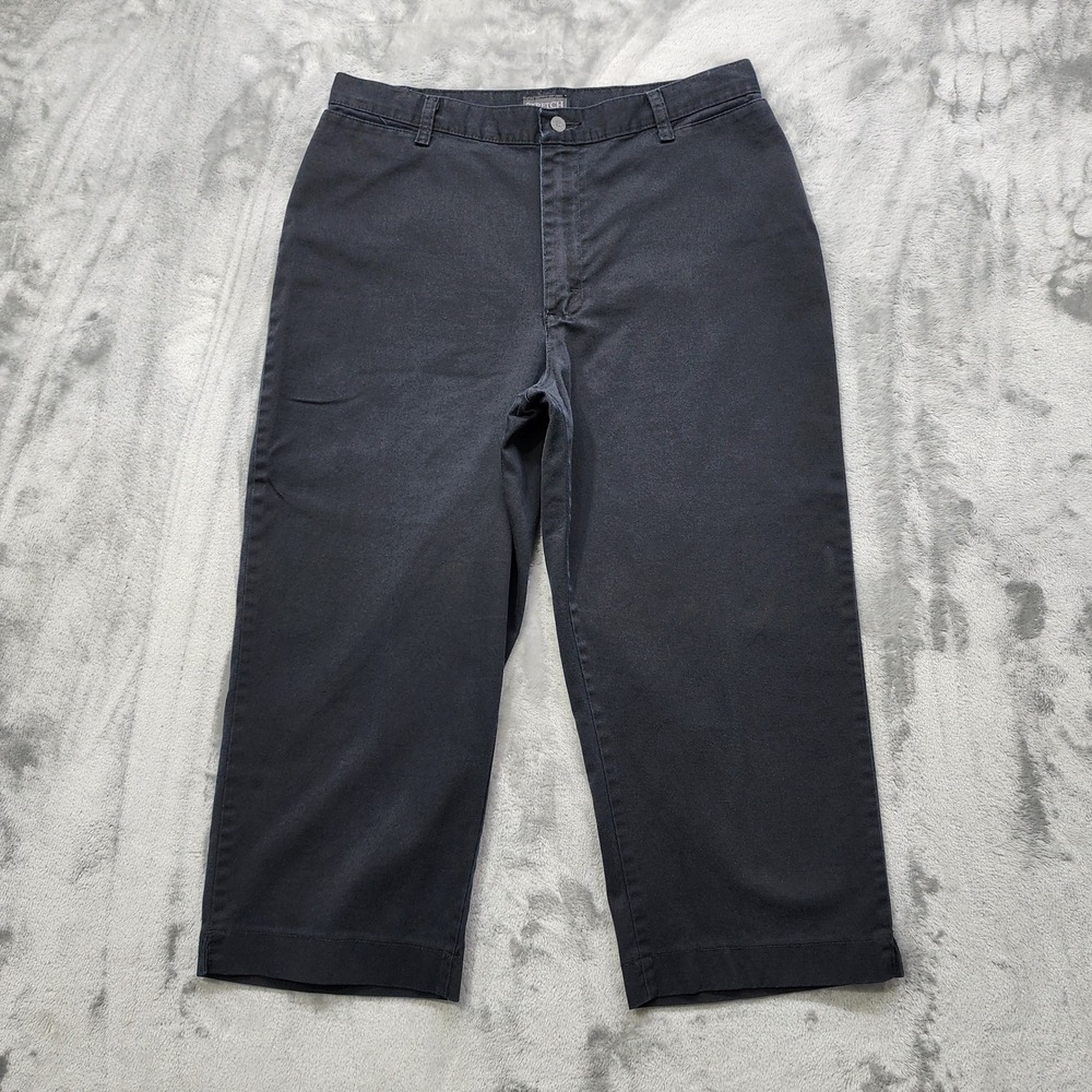 Vintage Riders Pants Womens 14P PETITE Black High Rise Crop Capri Stretch Casual